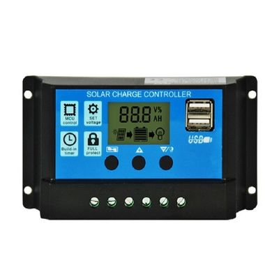 オート PWM 太陽電池パネルコントローラ 12v 24v 10a 20a 30Amp LCDディスプレイ 双 USB