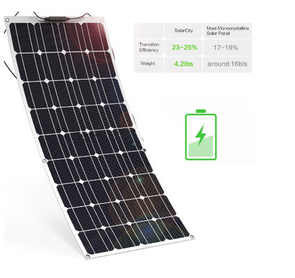 半柔軟な200W太陽光パネル 薄膜太陽光パネル 18V 36V 48V 72V 100W 150W