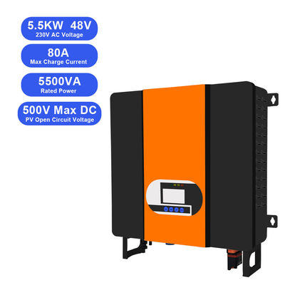 LCDディスプレイ 5.5KW 48V から 110V 220V MPPT 太陽電池充電器 交流電圧 230VAC のハイブリッドインバーター