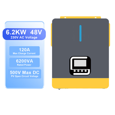 良い価格 6200W ハイブリッドソーラーインバーター 48V 230V MPPT および WiFi 付き オンライン