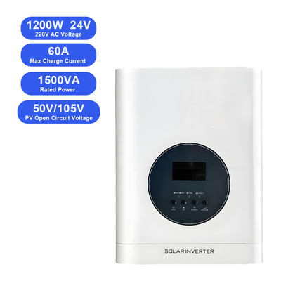 ハイブリッドソーラーインバーター 1.2KW 1200W 24V 110/220V オフグリッド オールインワン ソーラーインバーター RV、キャンプ、小規模住宅システム用