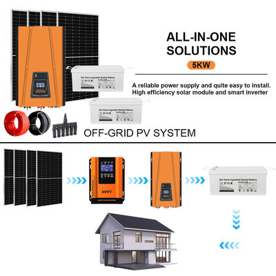 良い価格 Power with Peace of Mind: Certified 5KW Off-Grid Solar Kit Featuring Long-Lasting GEL Battery (Meets CE, RHOS, FCC Standards) オンライン