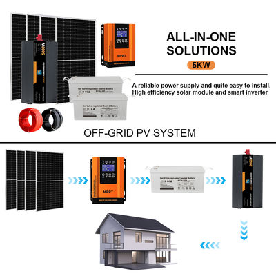 良い価格 5KW Complete Off-Grid Solar Power Kit for Home Use | All-in-One System with Battery & Inverter オンライン